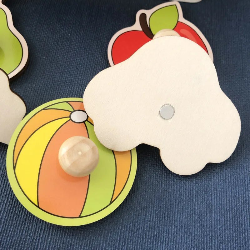 Kids Hand Grab Board 3D Puzzle Wooden Toys For Children Cartoon Animal Wood Jigsaw Puzzle Toddler Early Learning Educational Toy