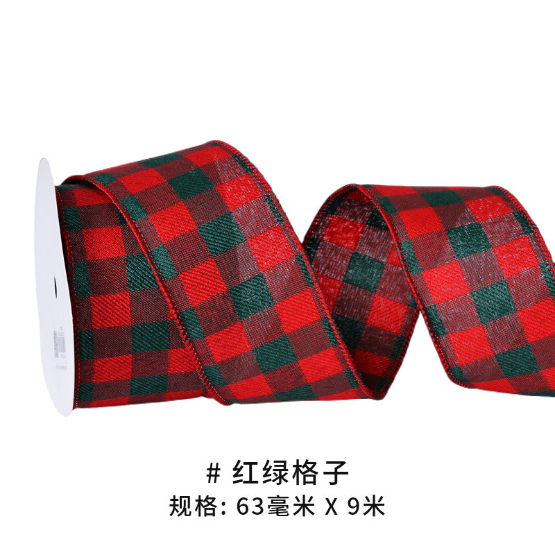 Thanksgiving Ribbon Bow Accessories Cross-Border Wholesale Gift Box Packaging Hair Accessories Autumn Harvest Plaid Ribbon Webbing