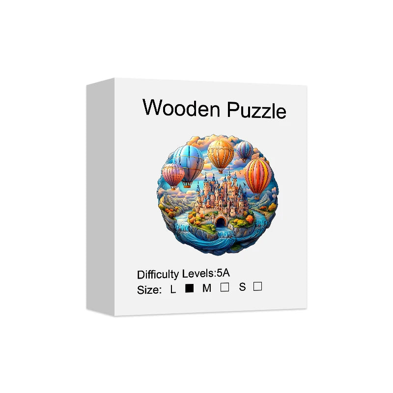 Wooden Puzzle for Adults - Dream Castle Puzzle, Unique Shape Wooden Jigsaw Puzzles, Modern Art Home Decor, Good Gift Idea