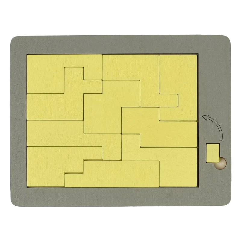 Wooden Geometric Puzzles Challenge Impossible Brain Burning Decompression IQ Mind Brain Teaser Jigsaw Puzzle for Adults Kids