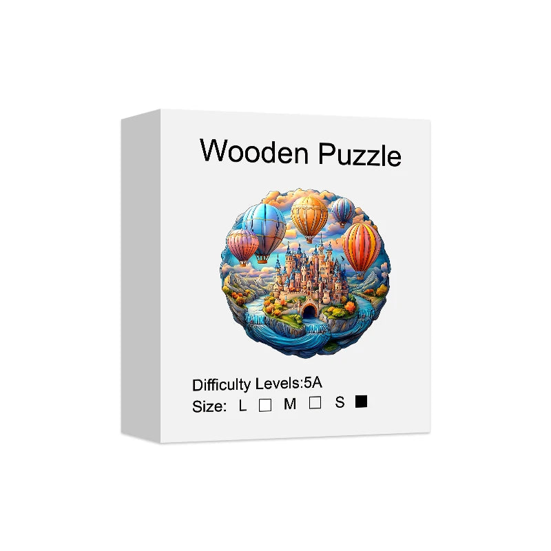 Wooden Puzzle for Adults - Dream Castle Puzzle, Unique Shape Wooden Jigsaw Puzzles, Modern Art Home Decor, Good Gift Idea