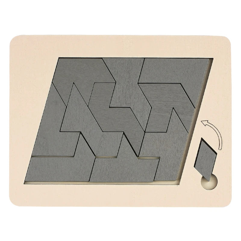Wooden Geometric Puzzles Challenge Impossible Brain Burning Decompression IQ Mind Brain Teaser Jigsaw Puzzle for Adults Kids